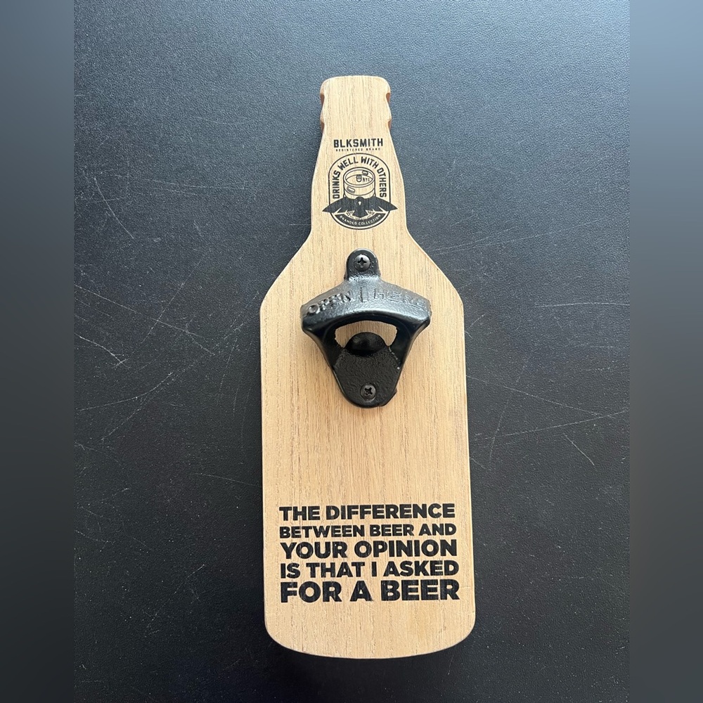 BLKSMTH Wooden Wall-Mounted Bottle Opener